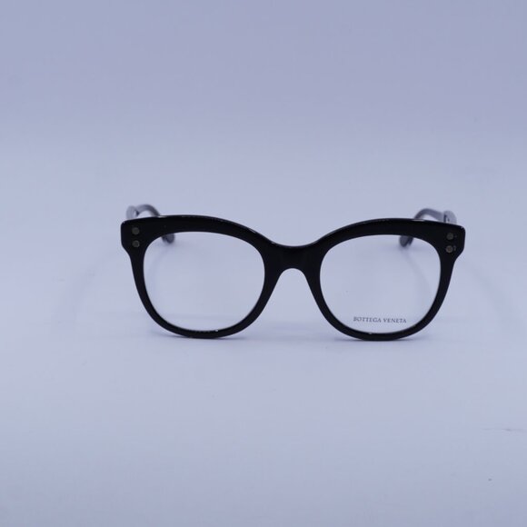 Bottega Veneta BV0241O 001 Eyeglasses Shiny Black 49mm Square Frame - Picture 3 of 9